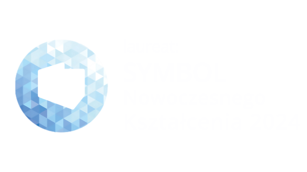 Emblemat laureata nagrody symbol nowoczesnego kształcenia 2024, uzyskanej przez Szkołę Mikołaja Kopernika